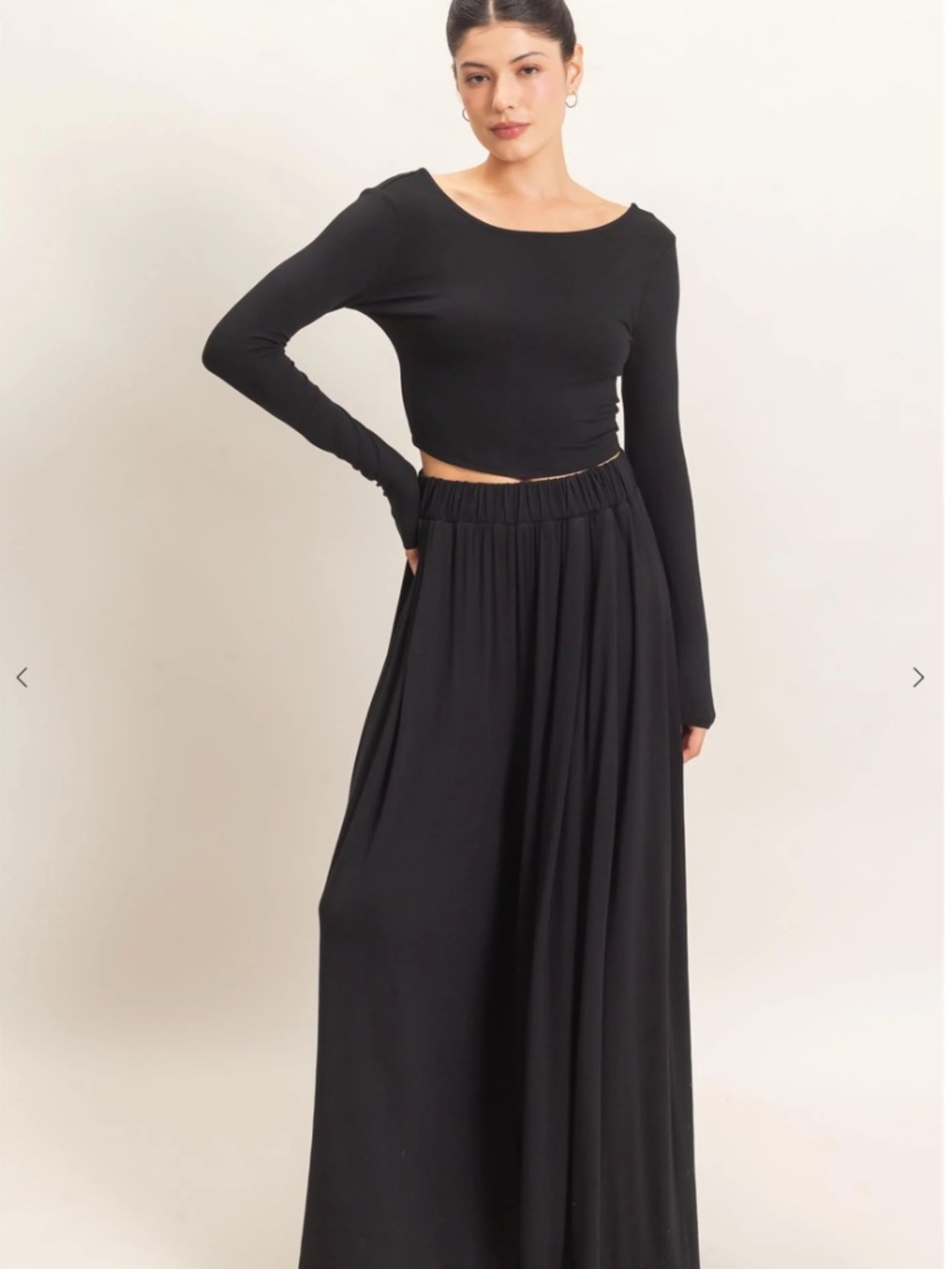 NEW HYFVE Black Long Sleeve Crop Top & Wide Leg Lounge Set S/M/L - Picture 6 of 6